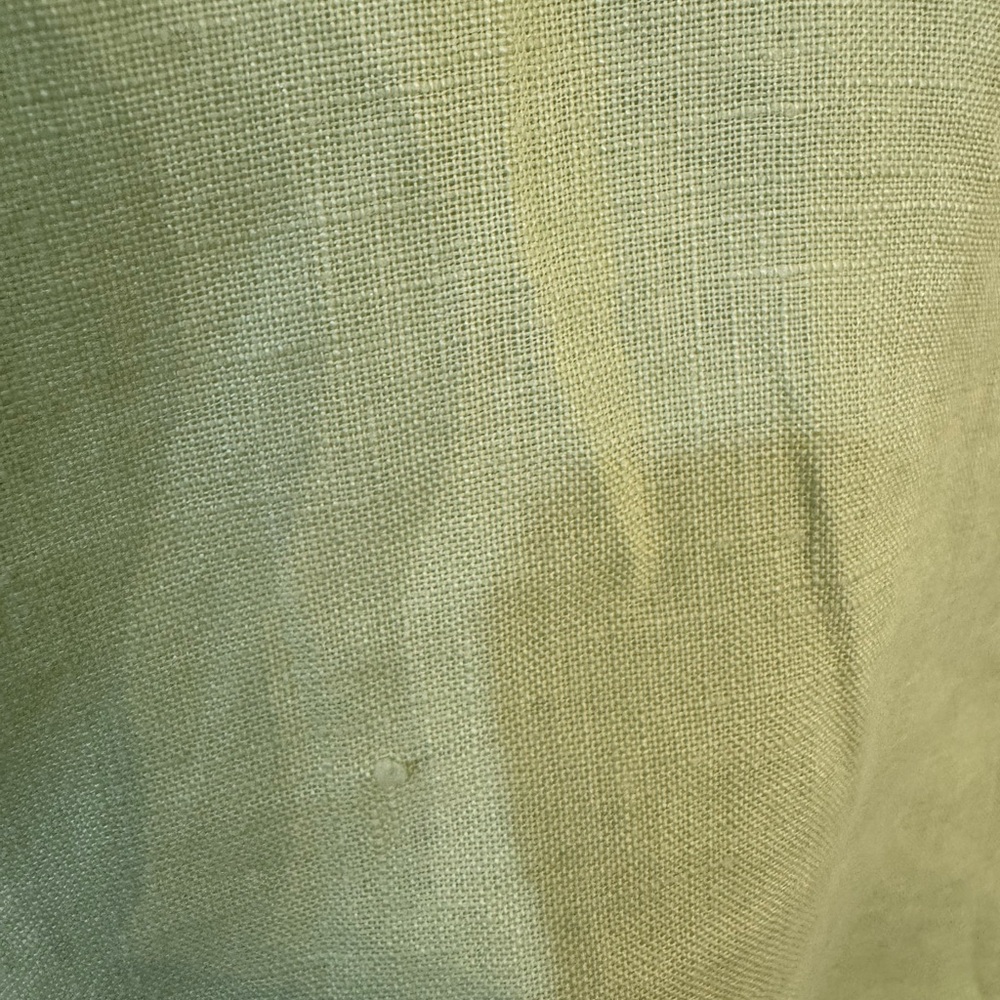 Chico’s No Iron 100% Linen Lime Green Button-Up Shirt - Picture 6 of 7